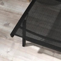 Set di 2 Lettini Prendisole in Alluminio e Textilene con Ruote, Schienale Reclinabile, Carico Max. 150 Kg, Nero