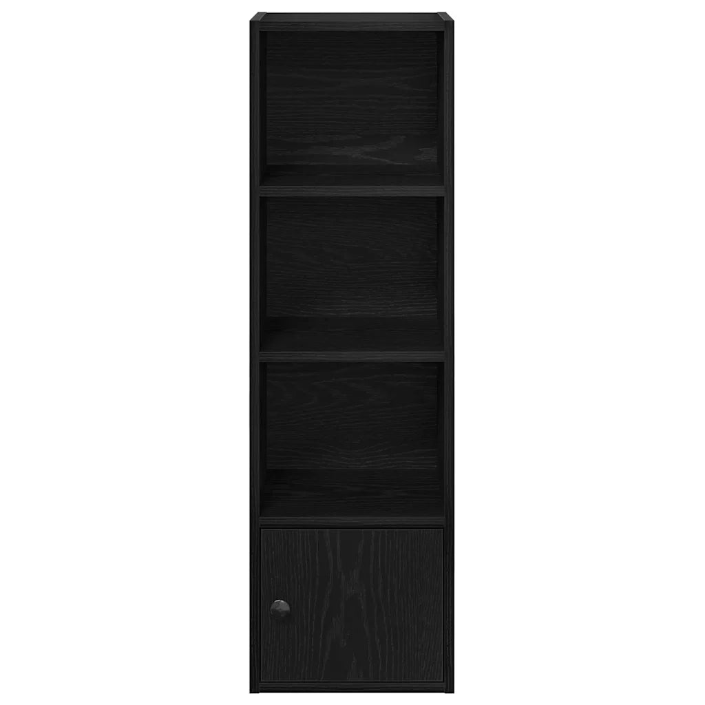 Libreria-Scaffale per Libri-Mobile di Stoccaggio Rovere Nero 31x24x102 cm in Legno Multistrato