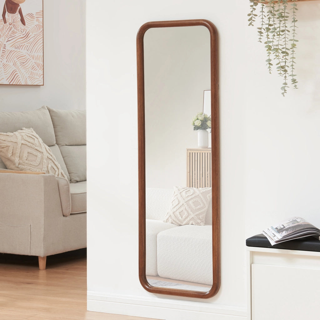 Specchio Rettangolare da Parete Ristijarvi Montaggio Verticale e Orizzontale 120x40 cm Marrone Scuro [en.casa]