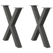 Gambe per tavolo da pranzo a forma di X 2 pz Antracite 80x(72-73) cm Acciaio