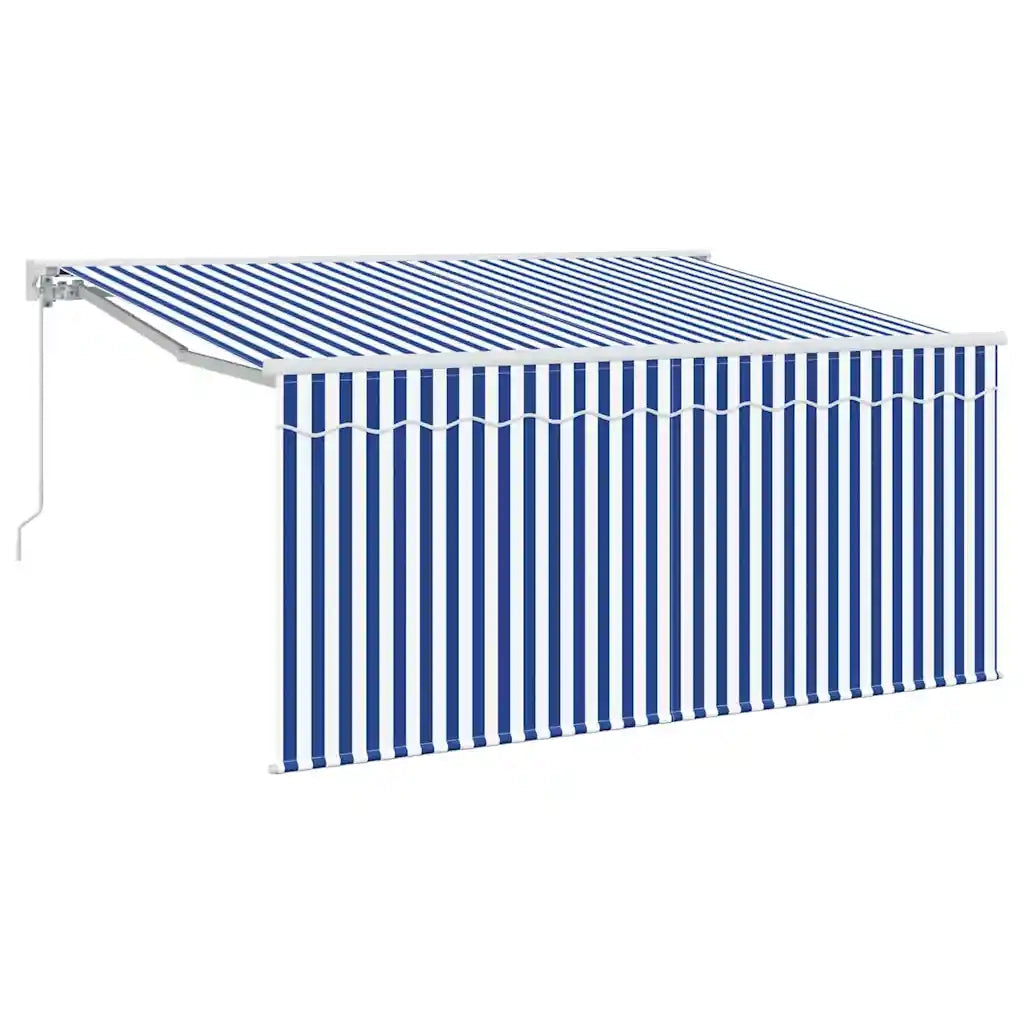 Tenda da Sole | Tenda Retrattile Blu e Bianco 300 x 200 cm