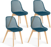 Set di 4 sedie da pranzo MANDY in blu anatra