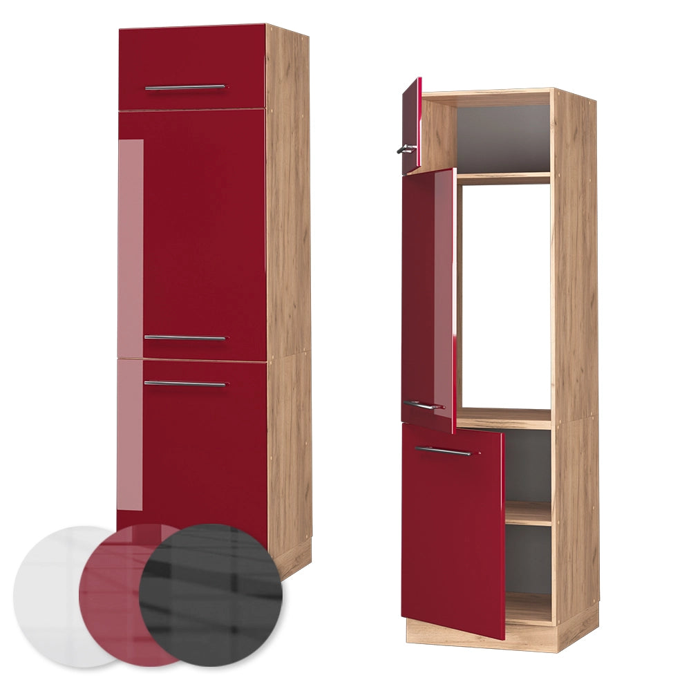 Vicco Armadio frigorifero Rosso bordeaux lucido 60 cm
