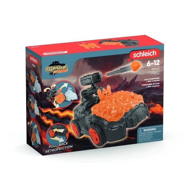 SCHLEICH - 42668 ELDRADOR CREATURES Lava Crashmobile con Mini Creatura - Set di auto con figura fantastica