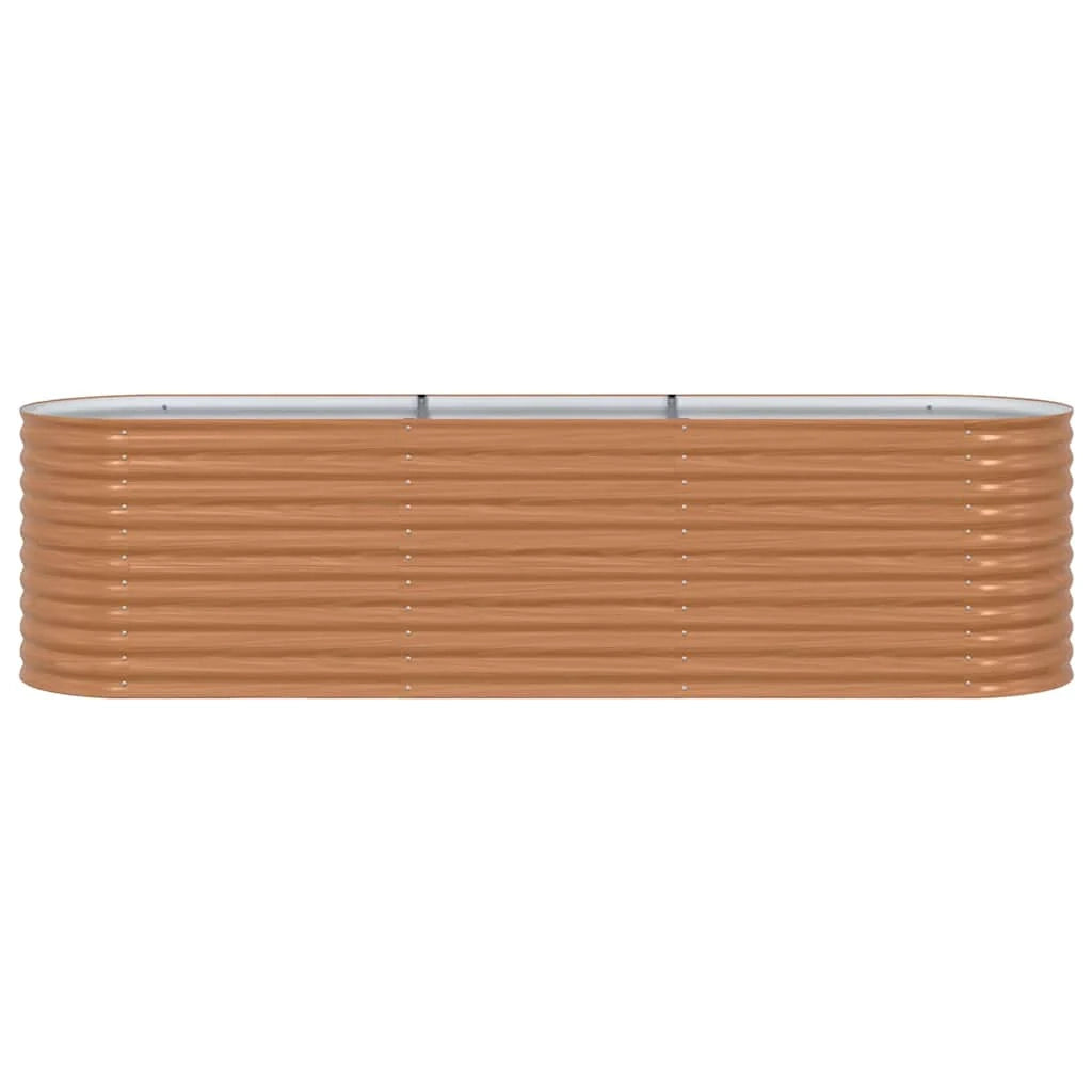 Fioriera rialzata moderna per esterni 320 x 80 x 81 cm resistente minimalista in acciaio marrone 02_0058952