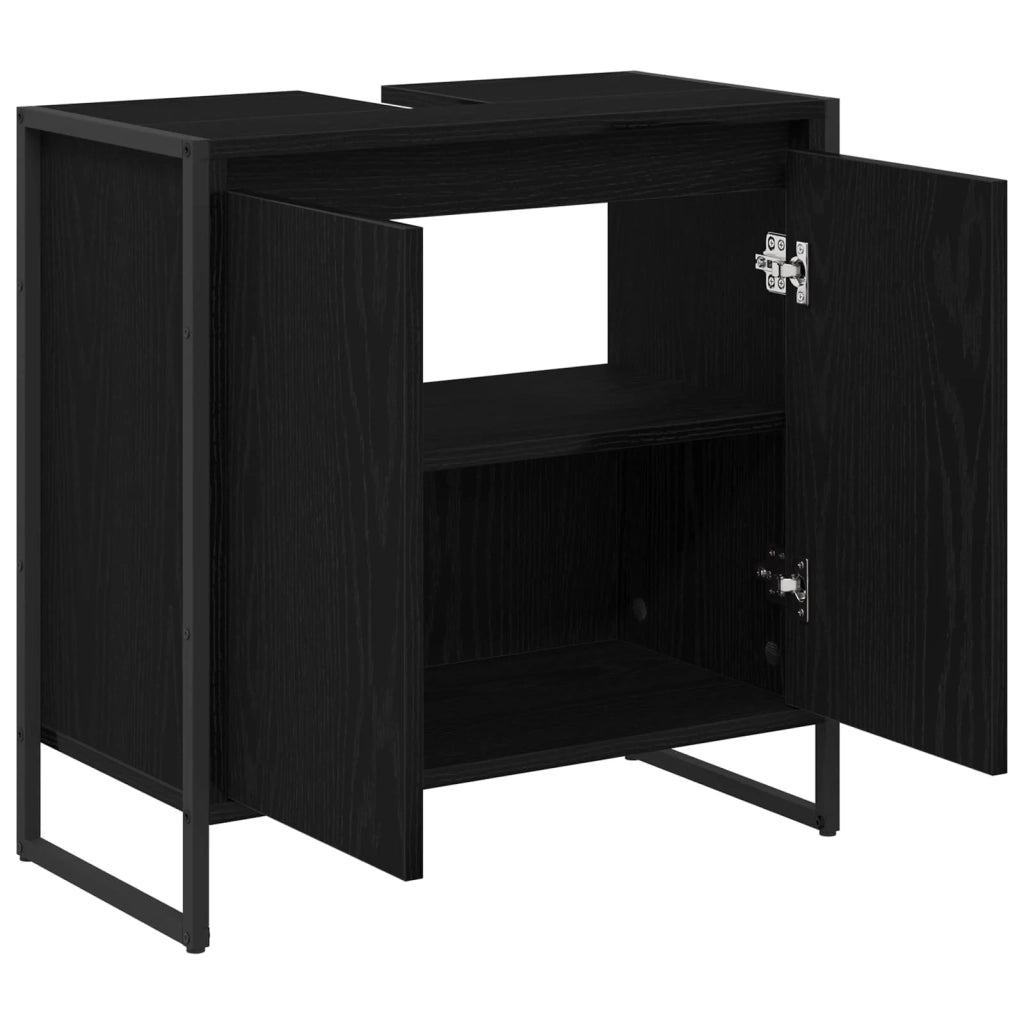 Mobile da Bagno Rovere Nero 60 x 30 x 60 cm Legno multistrato