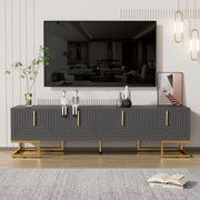 Mobile TV con Ante Strutturate ¨C MINIMAL ¨C Legno, Maniglie e Piedini Dorati