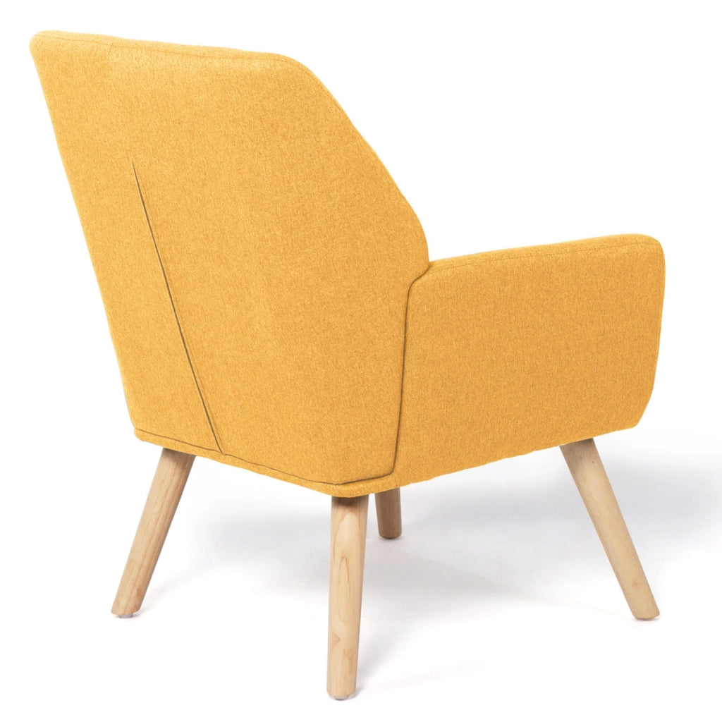 IDMarket - Poltrona scandinava in tessuto giallo senape NAT
