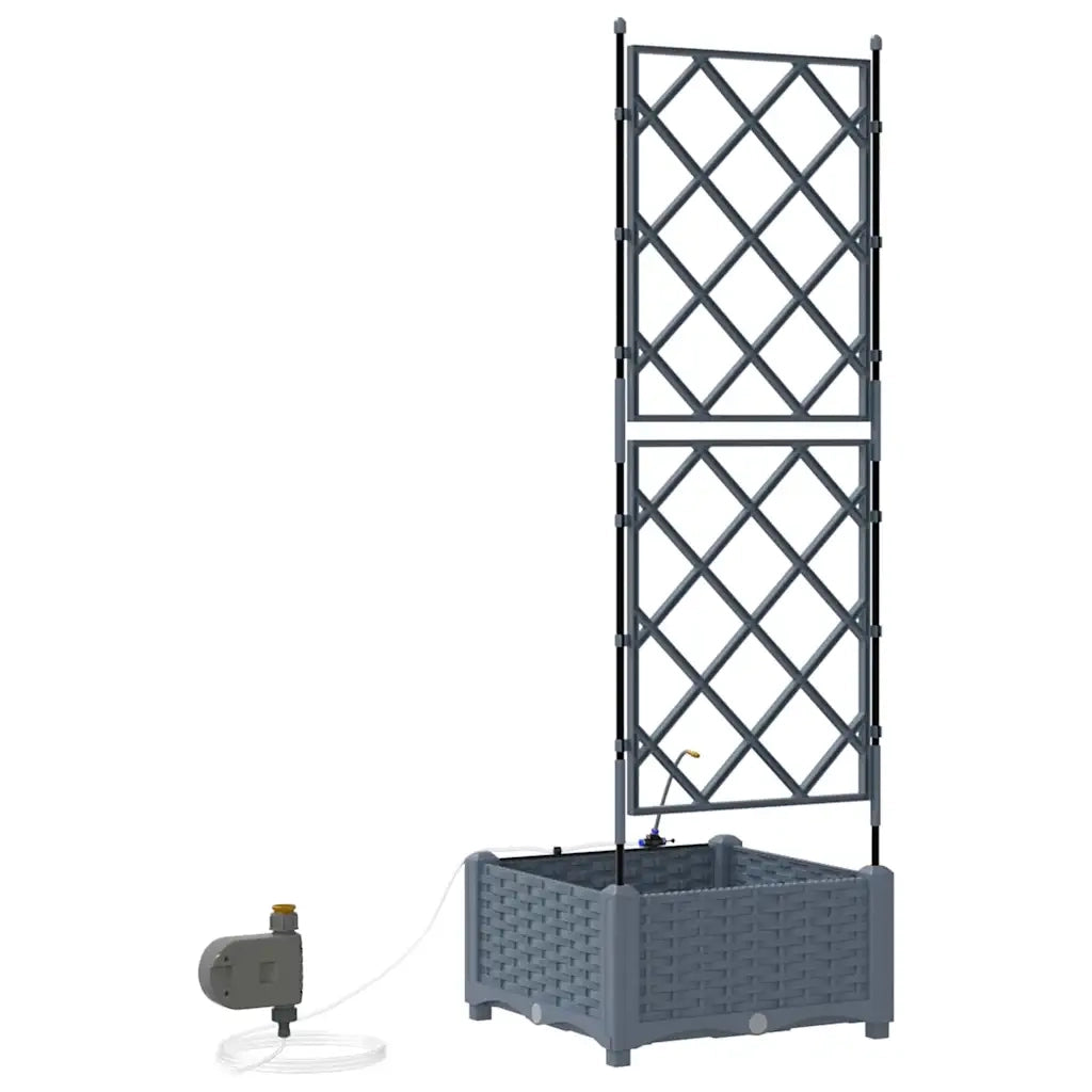 Vaso da giardino Grigio Chiaro 40 x 40 x 126 cm Plastica 42002894