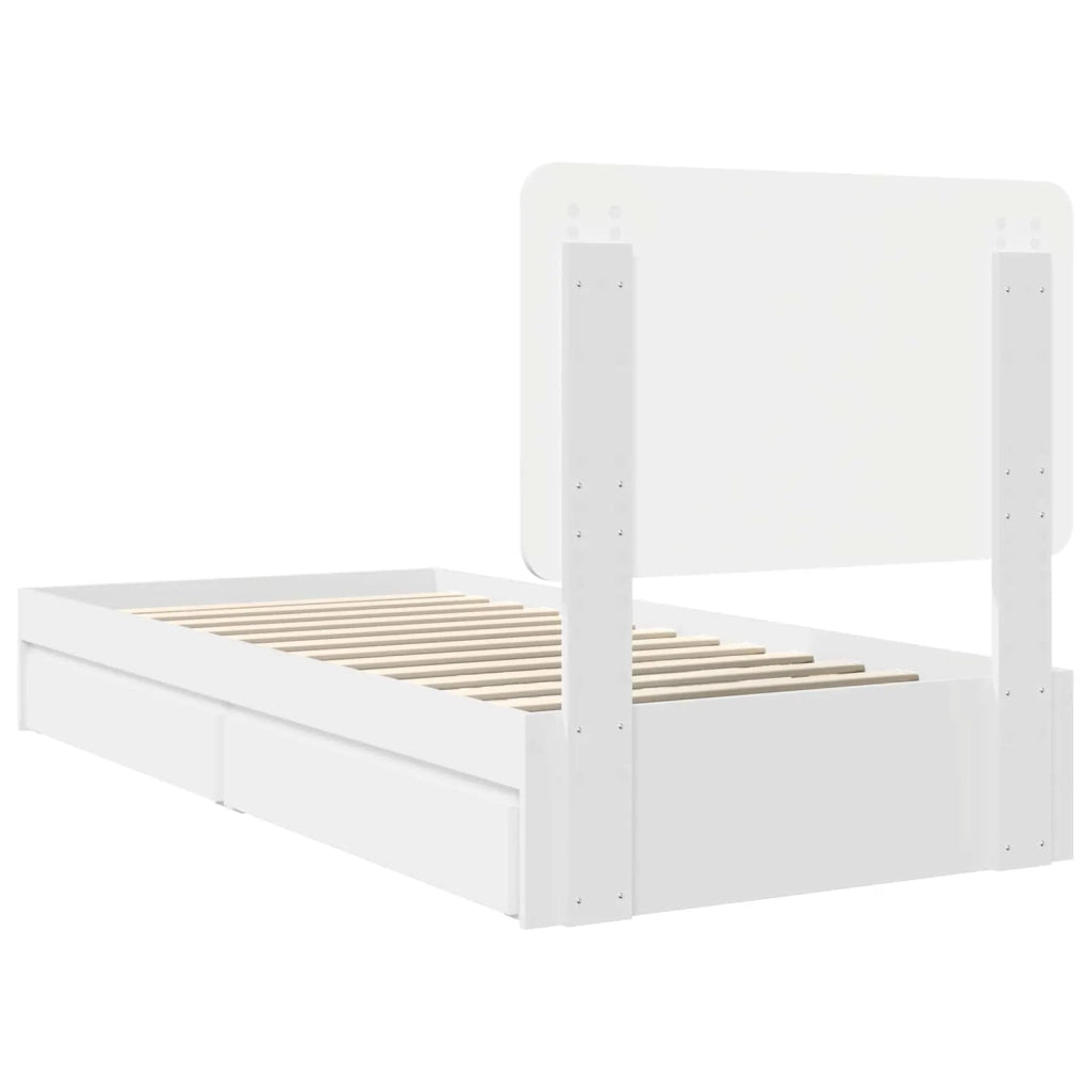 Letto con Contenitore Bianco 75 x 190 cm Legno multistrato