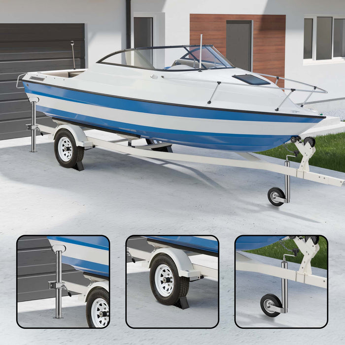 Set per rimorchio con servotimone a ruota, piedi stabilizzatori e cunei 10 pezzi max 362 kg