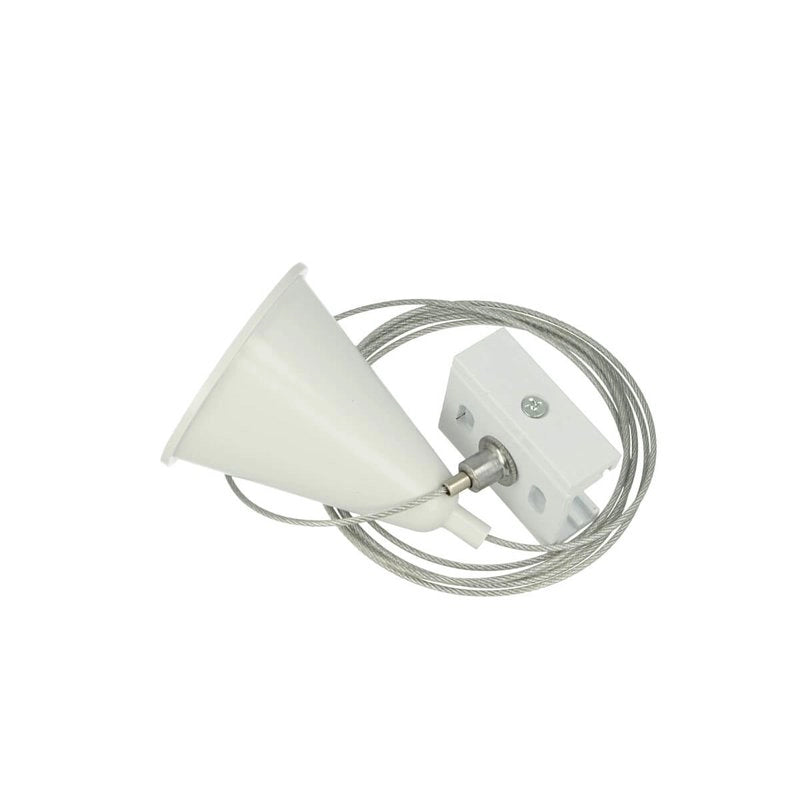 Kit Cavo Sospensione Per Binario Trifase Colore Bianco Filo Da 150cm Per Un Lato CB40103
