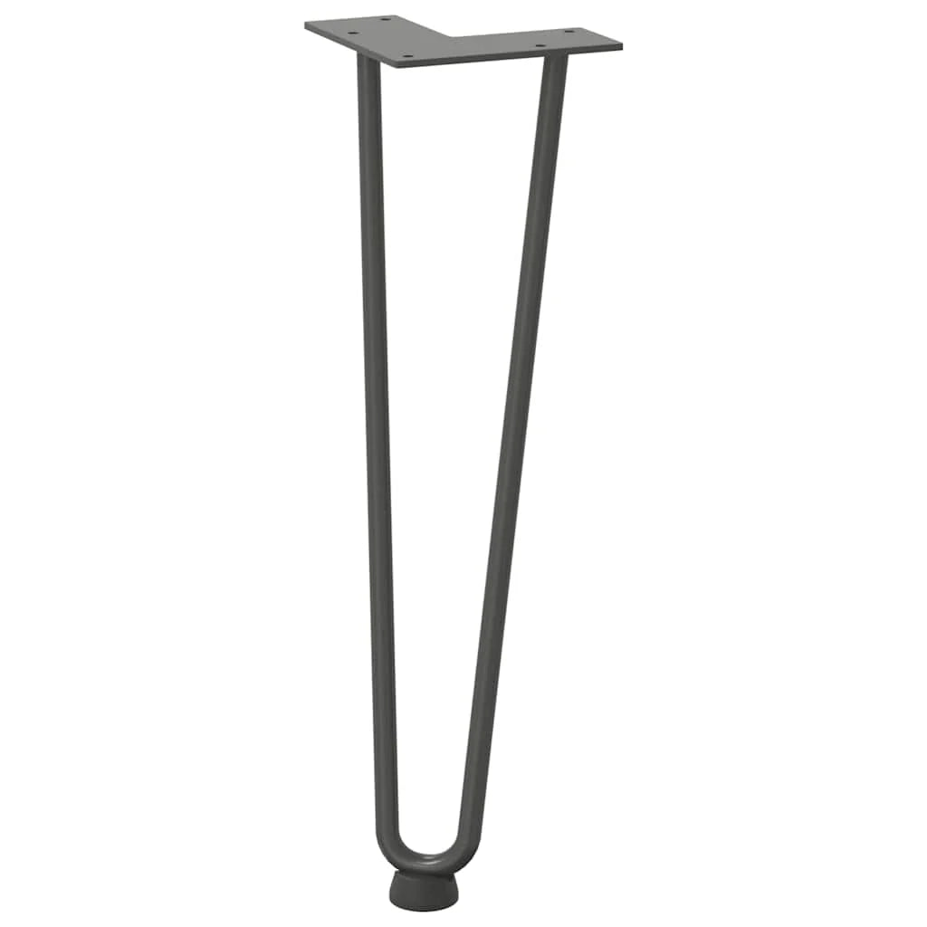 Set di 4 gambe a forcina per tavolino da caffè da 42 cm con piedini regolabili design moderno acciaio massiccio antracite 02_0056721