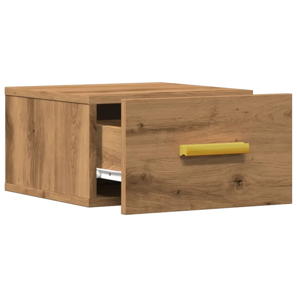 Comodino | Armadio da Notte | Mobiletto da notte a Muro Rovere Artigianale 35x35x20 cm