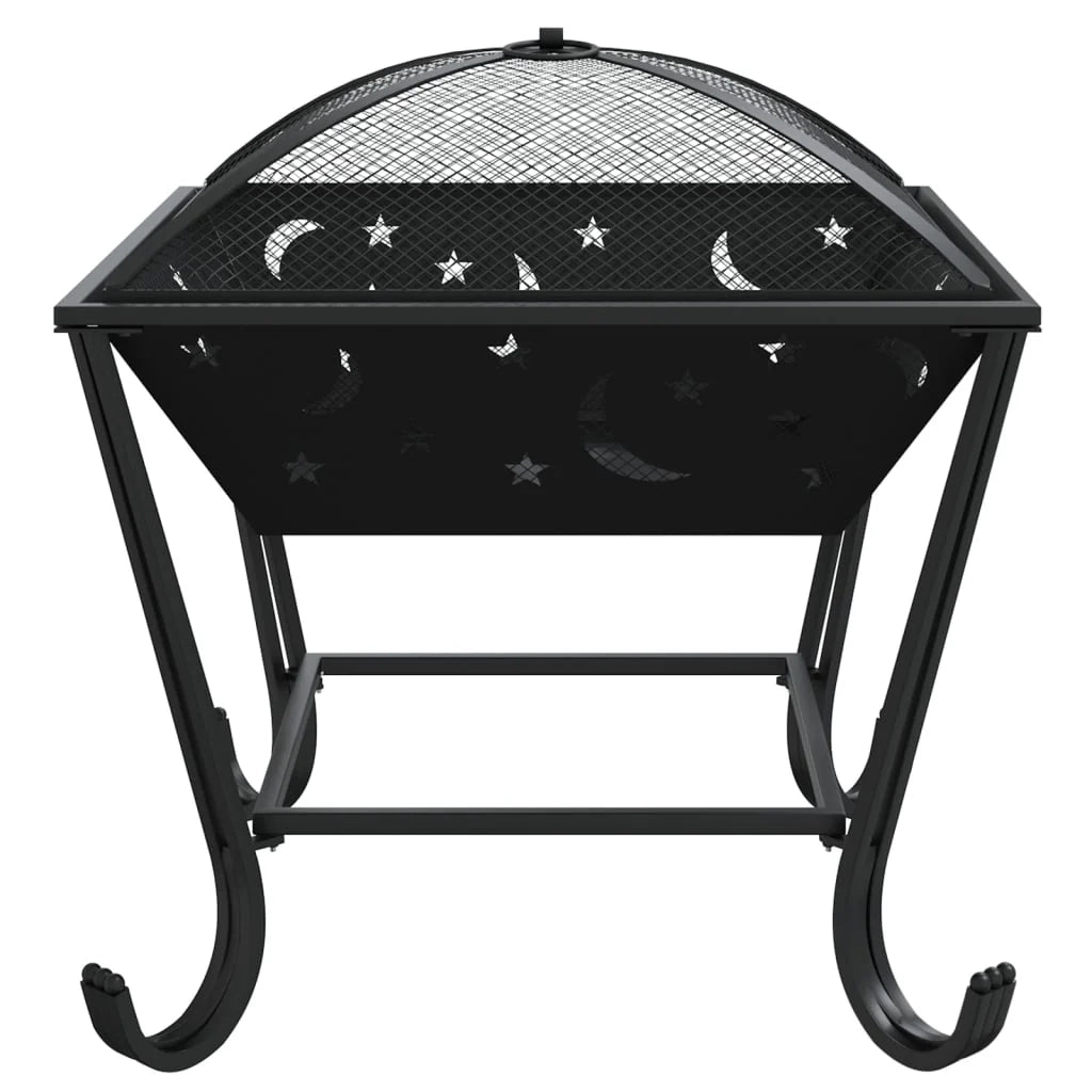 Caminetto con attizzatoio 50 cm XXL acciaio nero 02_0005962
