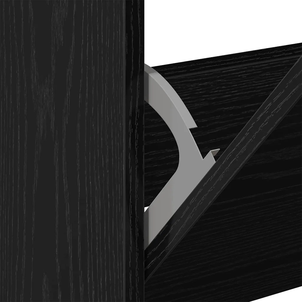 Mobile per scarpe Rovere Nero 60 x 21 x 57 cm Legno multistrato 869101