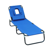 Sdraio pieghevole da giardino con cuscino ¨C zephmum ¨C blu