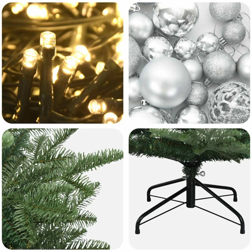 Albero di Natale artificiale con palline 150 cm 150 LED 3465956
