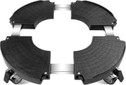 Porte Plante a Roulettes con Regolazione 40-58.5cm Supporto di Vaso di Fiori Circolare Capacità di Carico 250 kg Piattaforma a Rotelle Nera con Ruote 360 ° Carrello di Piante per Interno Esterno Casa Giardino