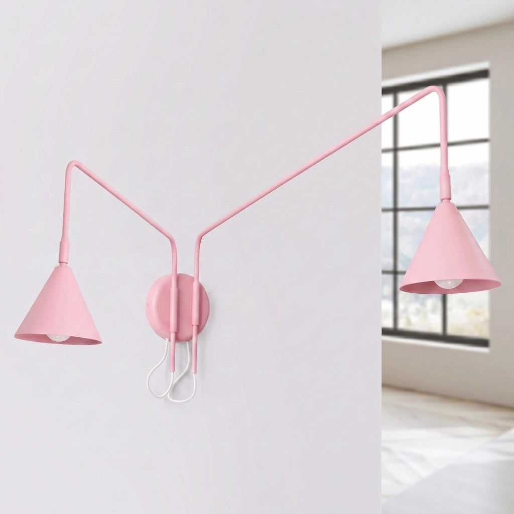 Applique NOX 2 rosa con interruttore