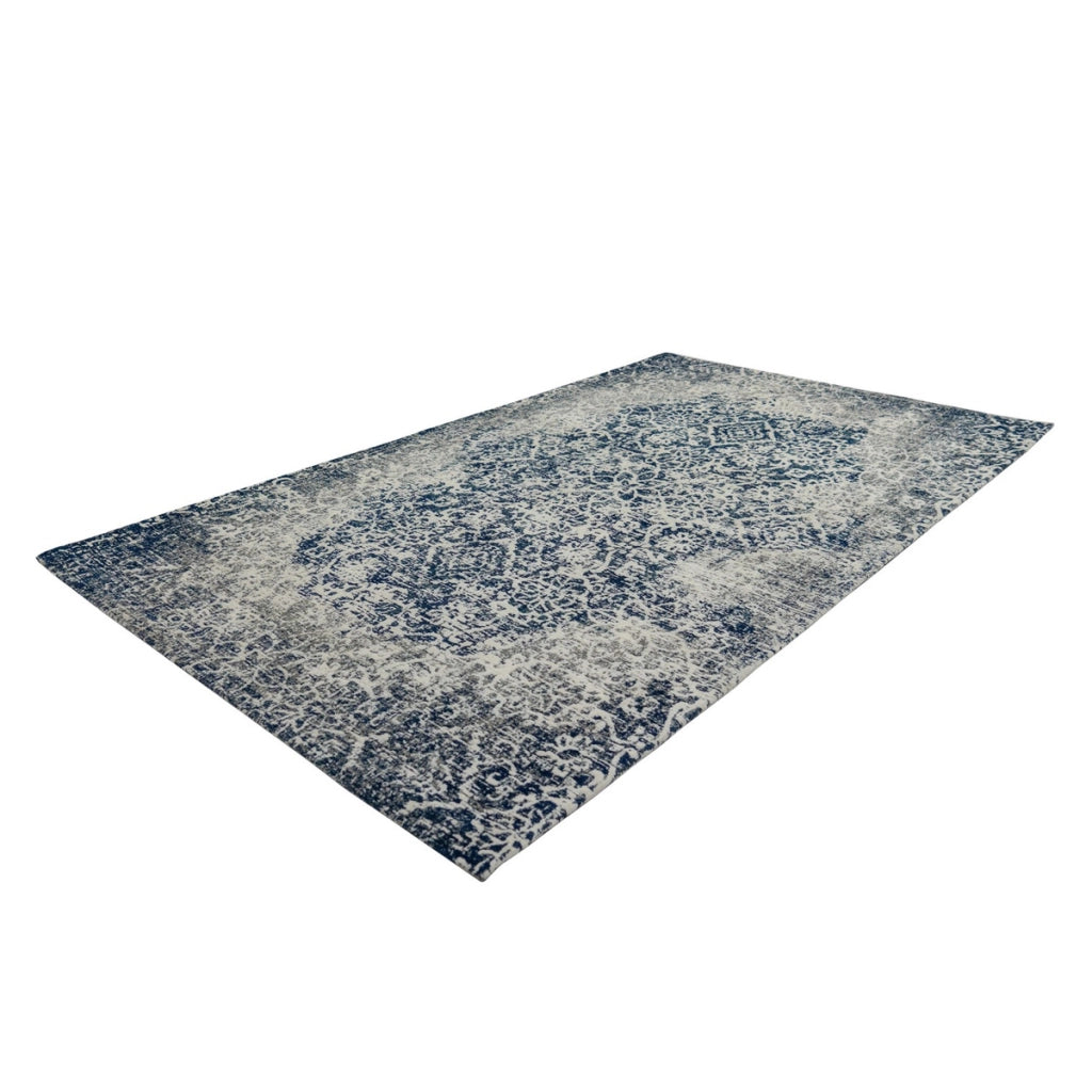 Tappeto Jacquard River 130 Grigio e Blu Vintage