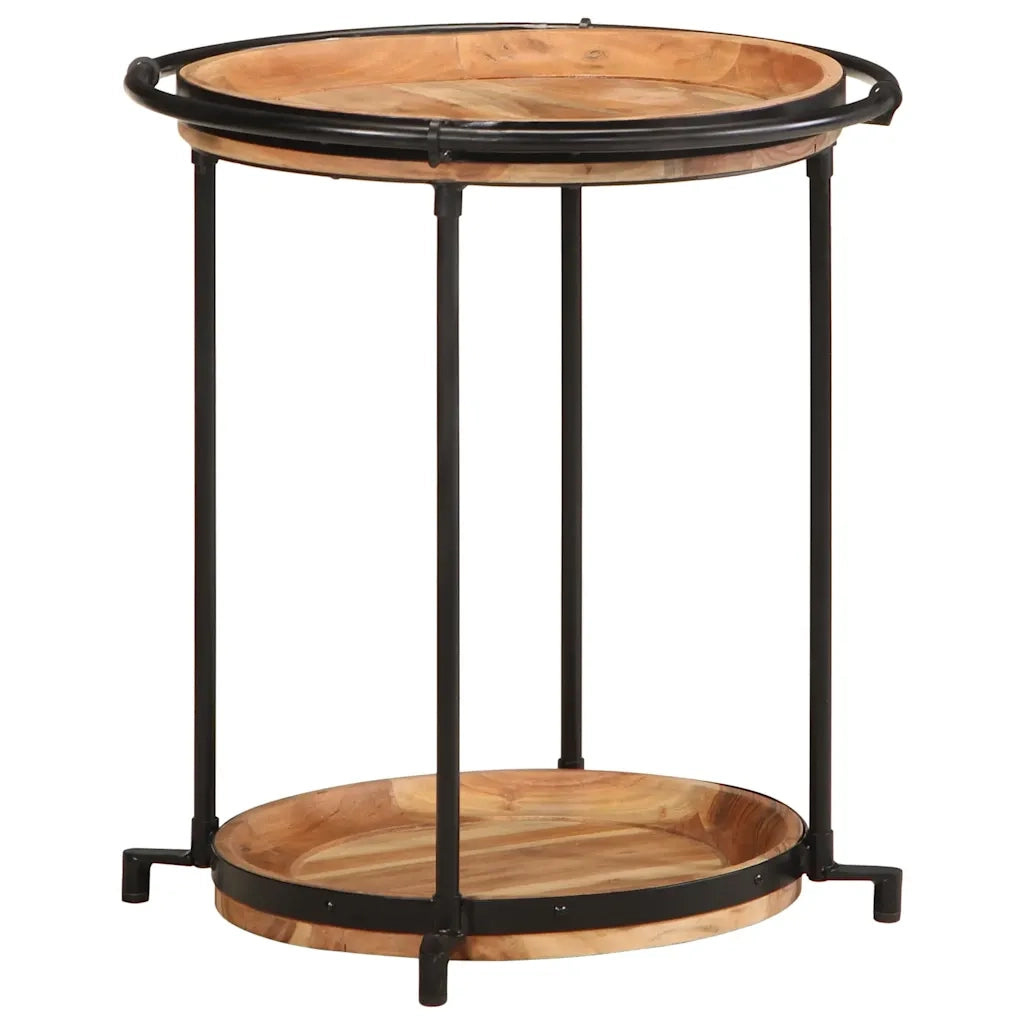 Tavolino Ã˜55x60 cm in Legno Massello di Acacia