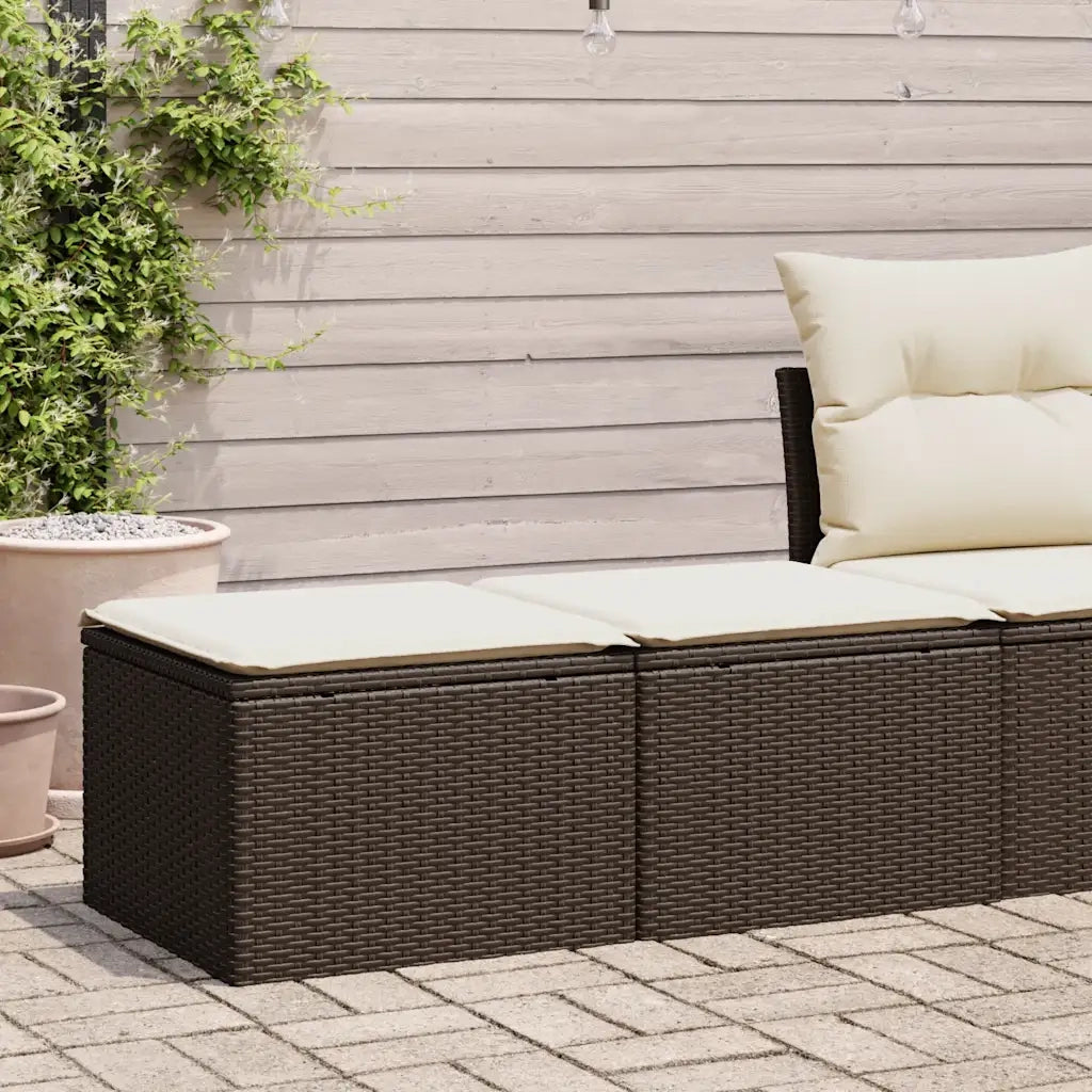 Set Divano Giardino 4 pz con Cuscini Marrone Polyrattan Acacia 3328686