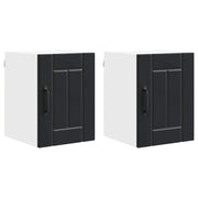 Set di 2 pensili da cucina moderni 30 x 31 x 40 cm pratici per riporre oggetti stile contemporaneo legno composito nero 02_0053886