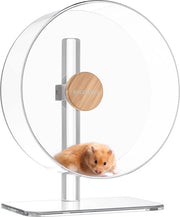 Ferro da giro con ruote in acrilico da 32 cm con supporto regolabile stabile per piccoli animali come hamster, sugar gliders, ratti, tassi e altri.