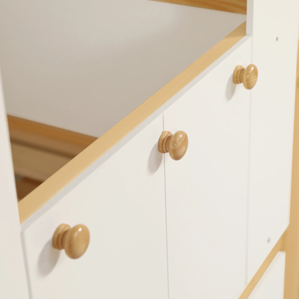 Letto per bambini a casetta semialto con 4 cassetti e scaletta 90x200 cm