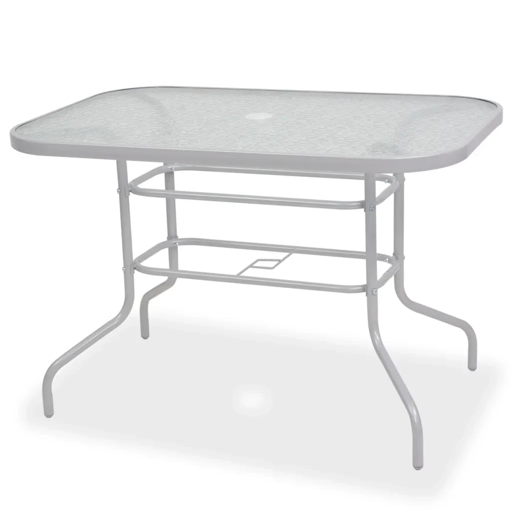 Set da Pranzo da Giardino 8 pz | Set Salotto da Giardino in Acciaio e Textilene Grigio