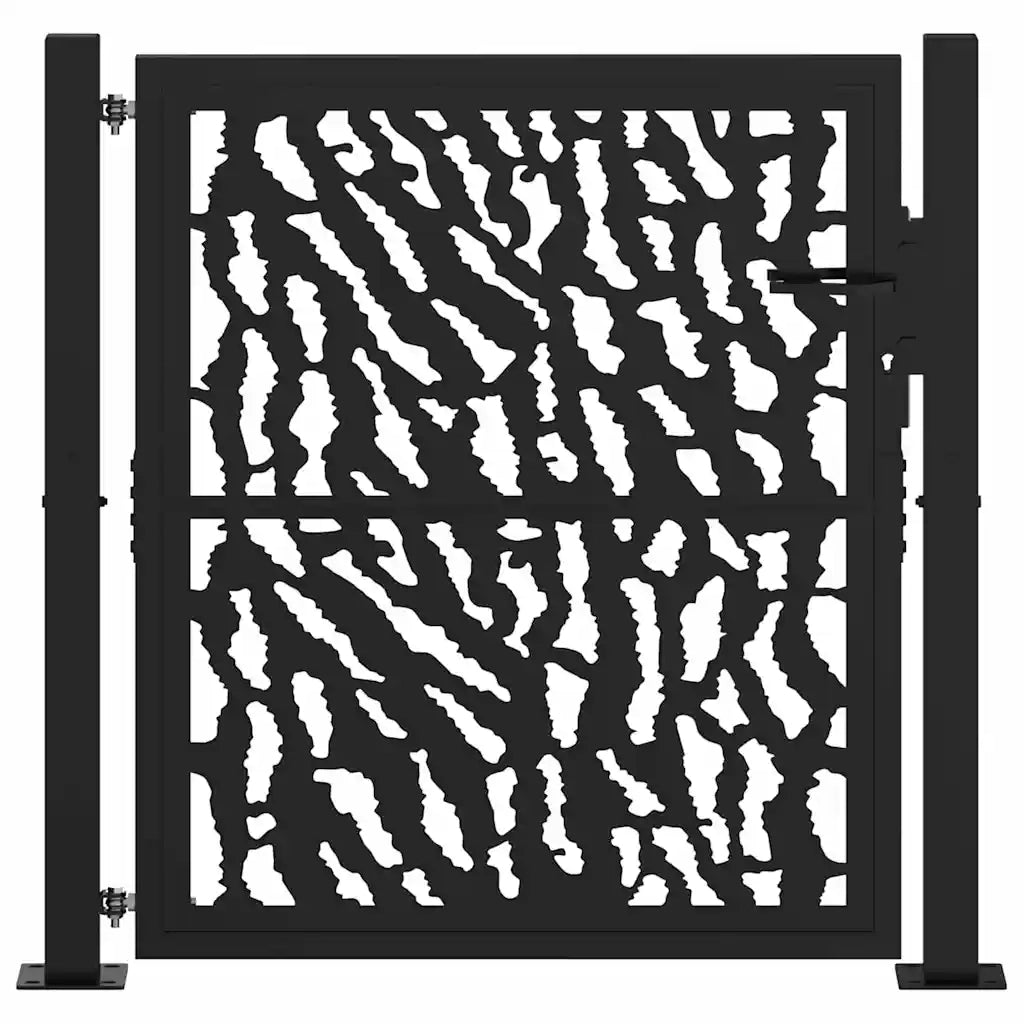 Cancello da giardino nero 100x100 cm in acciaio con design a traliccio 4100979