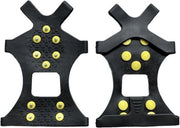 Stivali antiscivolo con 10 punte, manubri antiscivolo per neve, stivali antiscivolo universali con punte metalliche, stivali antiscivolo per ghiaccio, manubri antiscivolo (L: 40-45 cm) - punte gialle