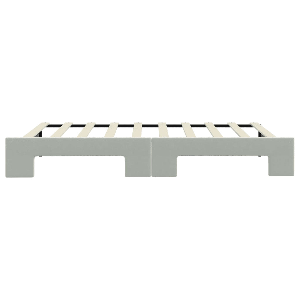 Divano Letto Letto Estraibile Grigio Chiaro 100x190 cm Velluto 3197161