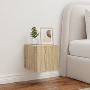Mobile TV a Parete con Luci LED Rovere Sonoma 30,5x35x80 cm 837222