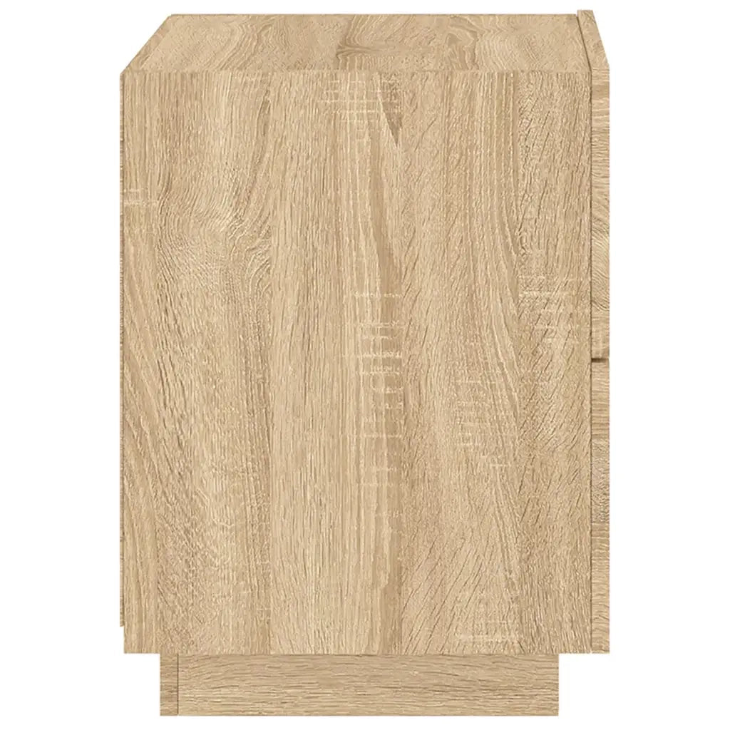 Comodino con Luci LED-Tavolino da notte Rovere Sonoma in Legno Multistrato 931696