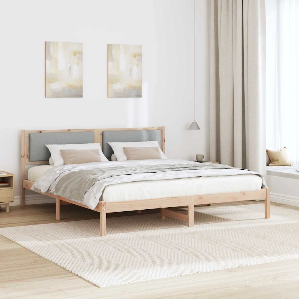 Struttura del letto Grigio chiaro 200 x 200 cm Pino massello