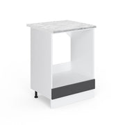 Mobile per forno da incasso R-Line Antracite lucido/Bianco 60 cm, PL Marmo Vicco
