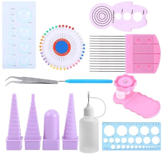 Kit di accessori per quilling - Strumenti per quilling - Accessori per DIY di carta - Crimpatore per quilling - Kam per quilling - Materiale di alta qualità - Kit di quilling