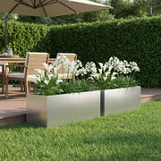 Vaso da giardino 2 pz Argento 40 x 20 x 20 cm Acciaio zincato 8005145
