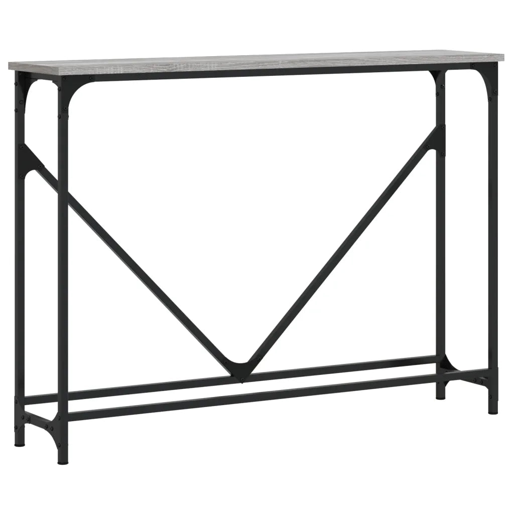 Tavolino Consolle-Tavolino da soggiorno-Tavolo Grigio Sonoma 102x22,5x75cm Legno Multistrato