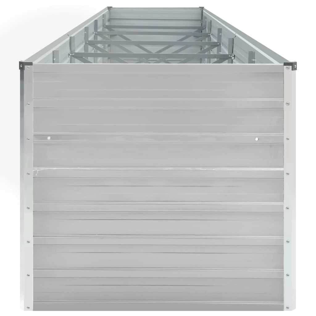 Fioriera rialzata per piante e fiori giardino 480 x 80 x 45 cm acciaio zincato grigio 02_0001123