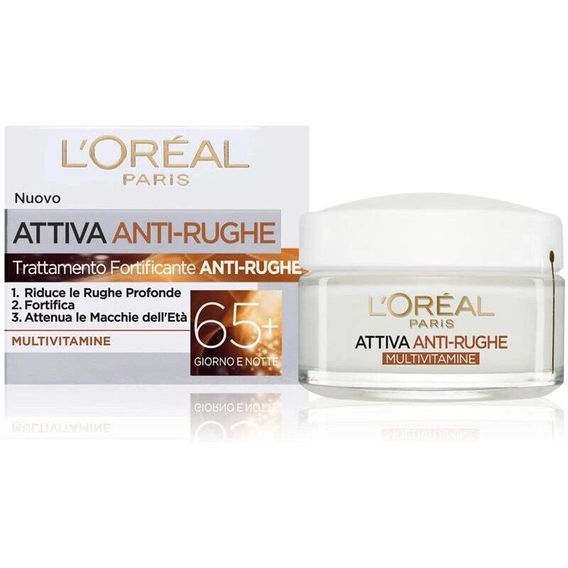 L'OREAL PARIS CREMA ATTIVA ANTIRUGHE GIORNO E NOTTE PELLI MATURE + 65 50 ML