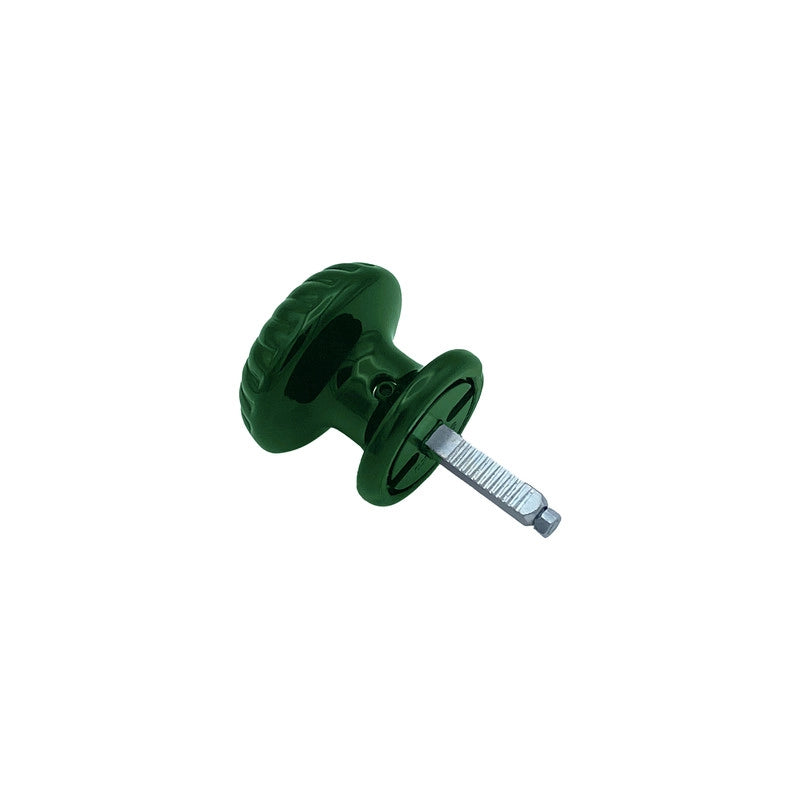 Maniglia su rosetta tonda SAGUATTI  811/60SQ in alluminio verde lucido