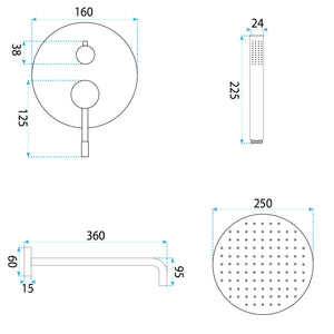 Set Doccia Da Incasso Rea Lungo Diamond Chrome + Box