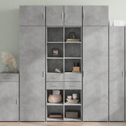 Credenza-Buffet-Armadio da cucina Grigio Cemento 70x42,5x185 cm in Legno Multistrato 279501