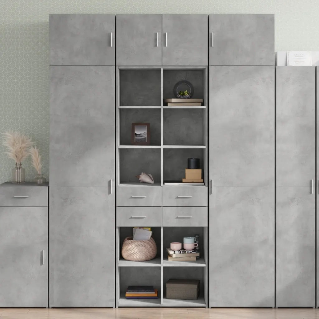 Credenza-Buffet-Armadio da cucina Grigio Cemento 70x42,5x185 cm in Legno Multistrato 279501