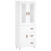 Credenza | Madia | Buffet da pranzo | Armadio da pranzo Bianca 69,5x34x180 cm in Legno Multistrato