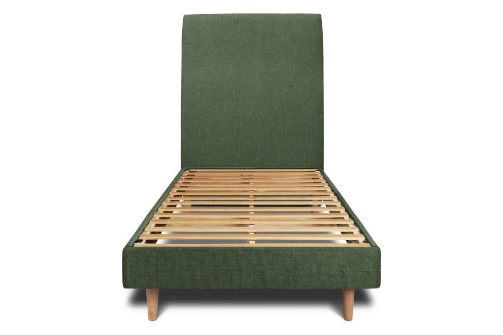 Letto 90x190 cm con testata imbottita - Tessuto Tela opaca