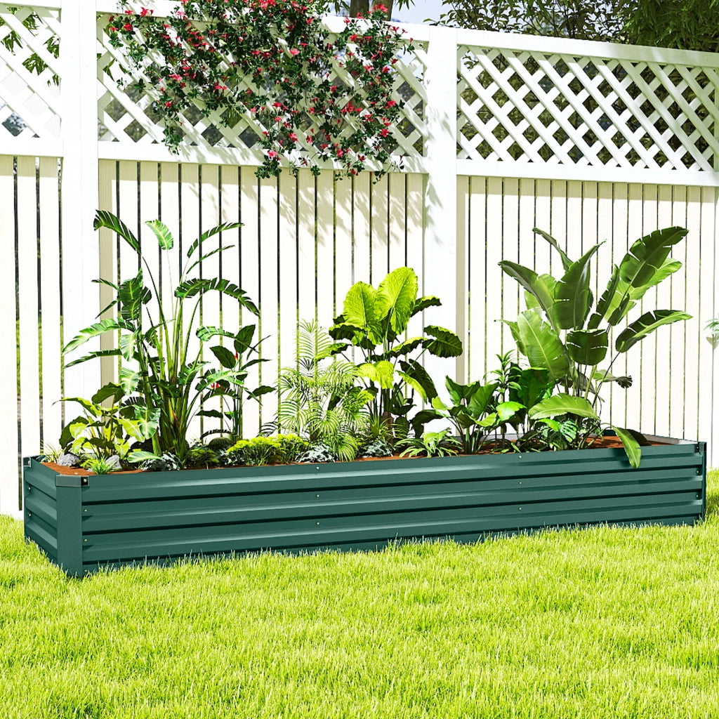 Fioriera Grande Rettangolare da Giardino ¨C zephmum ¨C 240x60x30 cm Verde Acero